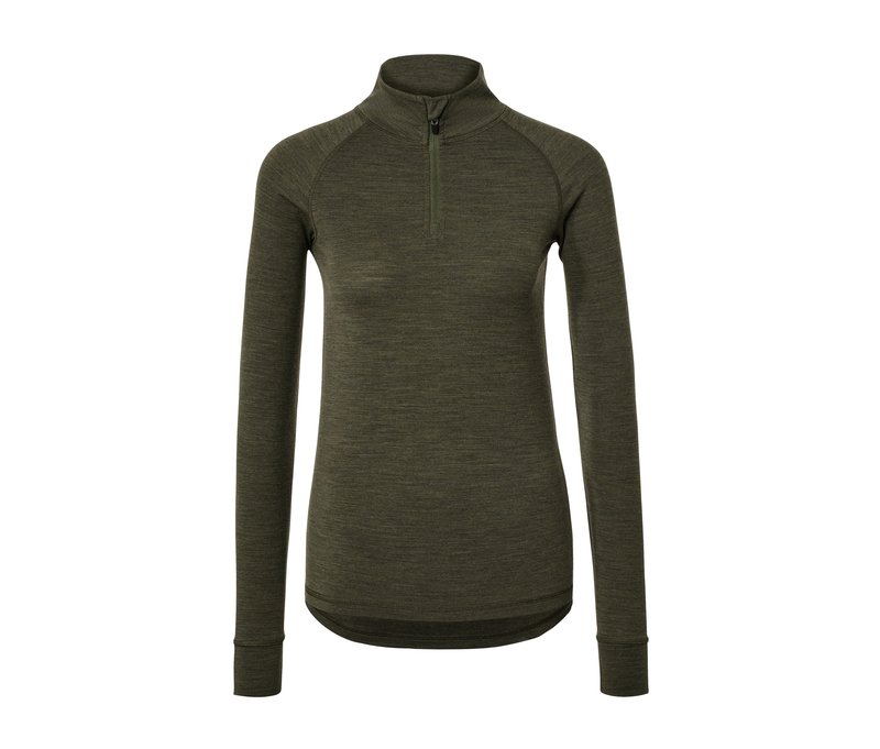 Tchibo - Funktionsshirt mit RWS-zertifizierter Wolle - Damen - Gr. XS - khaki