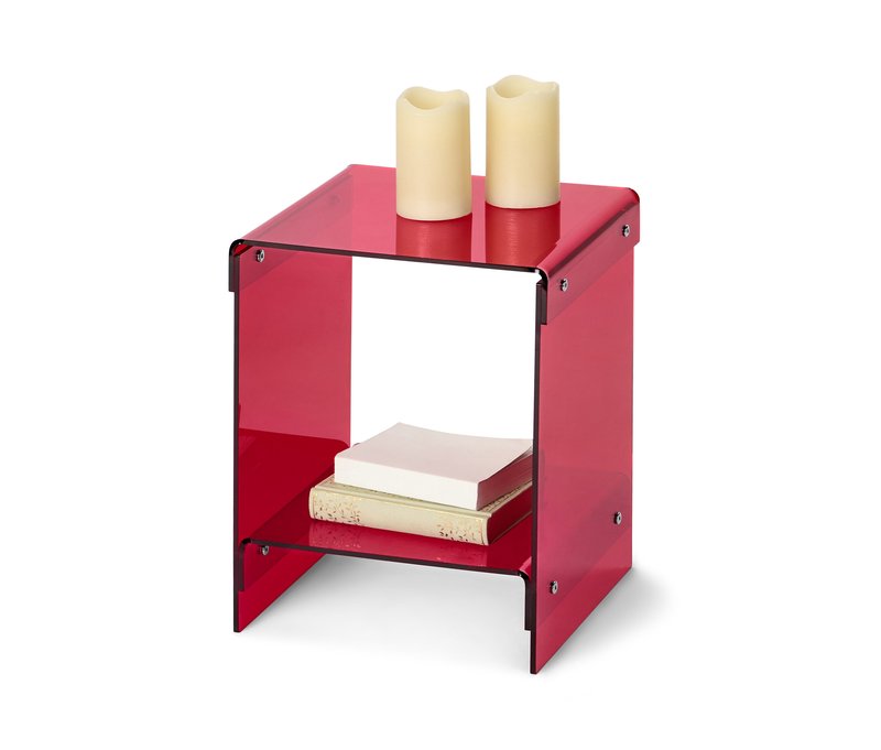 Tchibo - Beistelltisch aus Acrylglas - 32x30x42cm - rot - Acryl