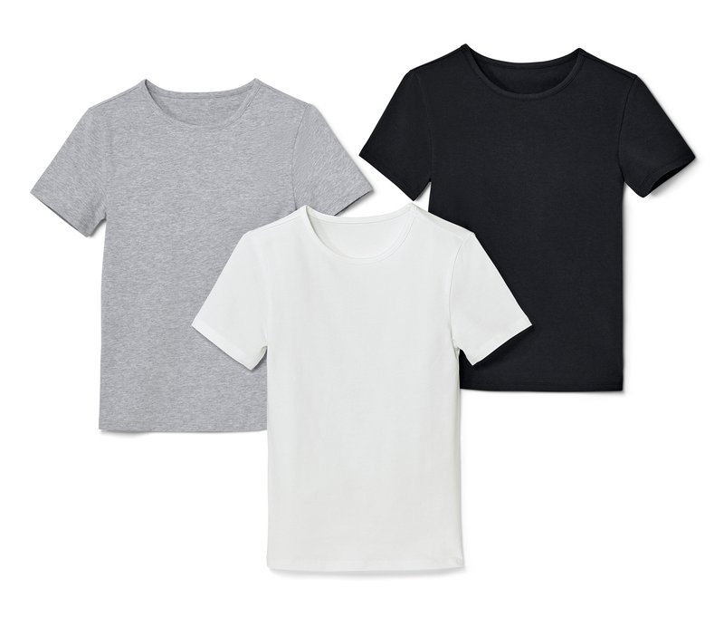 Tchibo - 3 Kinder-T-Shirts - Mädchen - Gr. 134/140 - schwarz