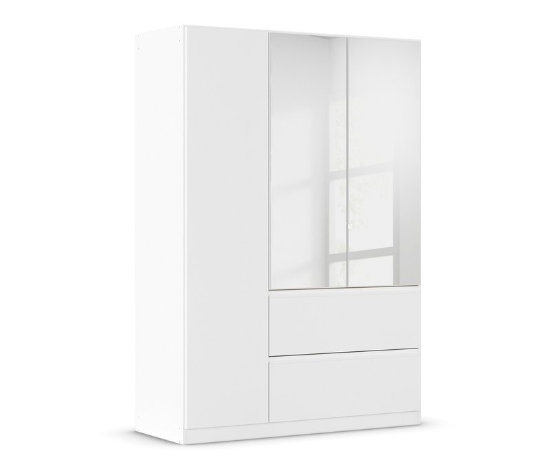 rauch Drehtürenschrank 3-türig mit Spiegel »Joel« - 136x54x197cm - weiß - Holz / Holz