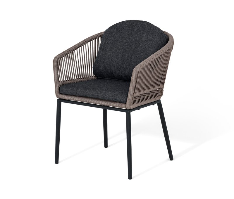 Tchibo - Dining-Sessel mit runder Rückenlehne und Textilgeflecht - 61x62x77cm - anthrazit - Stahl / Polypropylen / Polyester