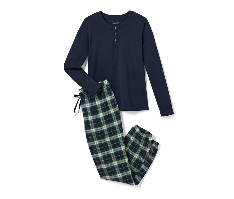 Tchibo - Flanell-Pyjama - Damen - Gr. S - dunkelblau