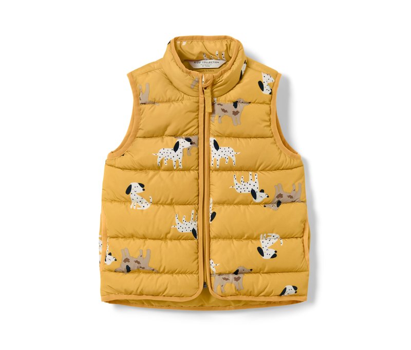 Tchibo - Kinder-Steppweste - Gr. 110/116 - schwarz/print