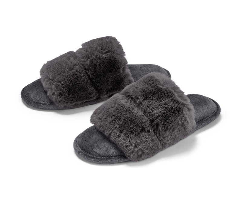 Tchibo - Plüsch-Hausschuh - Damen - Gr. 36-37 - grau