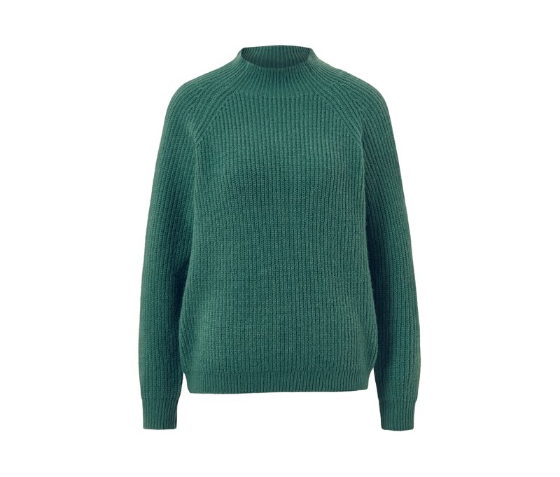 Tchibo - Grobstrickpullover mit Stehkragen - Damen - Gr. S - grün