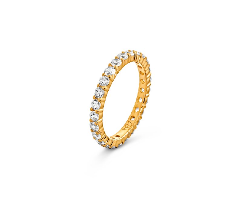 Tchibo - 925 Silber Ring Memory vergoldet - Damen - Gr. 19 - weiß