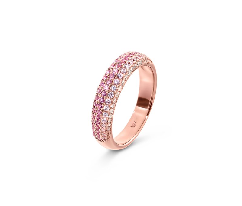 Tchibo - 925 Silber Ring pavé - Damen - Gr. 17 - rosa