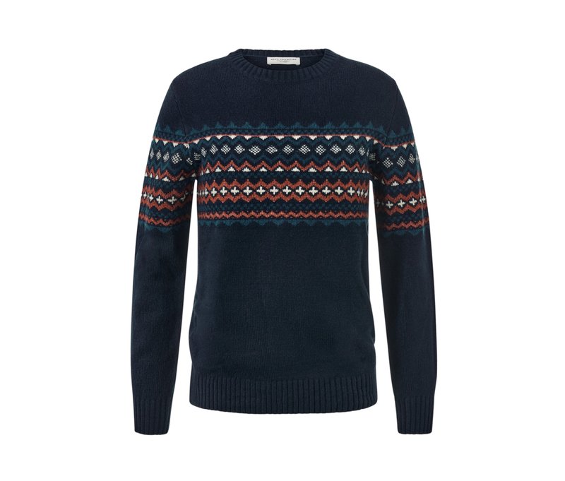 Tchibo - Strickpullover - Herren - Gr. L - creme/print