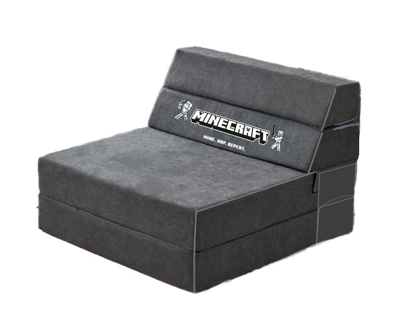 roba Minecraft Gaming Sofa - 119x80x80cm - grau - Polyester / Schaumstoff