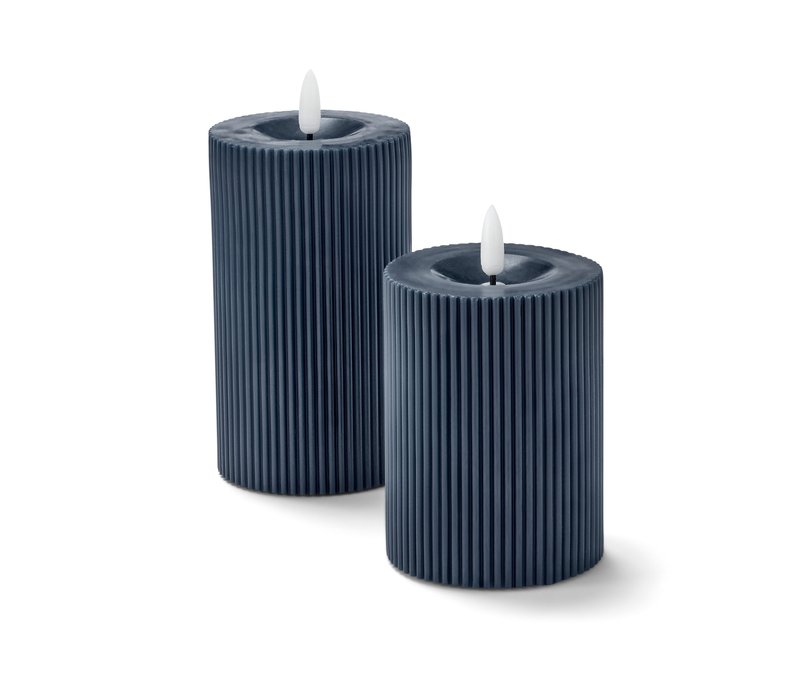 Tchibo - 2 LED-Echtwachskerzen - dunkelblau