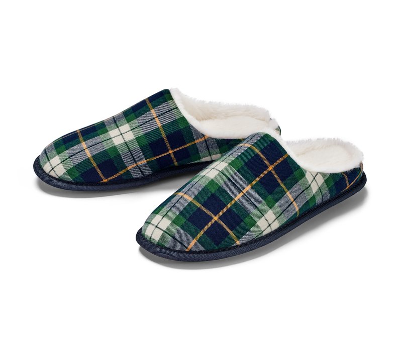 Tchibo - Hausschuhe - Herren - Gr. 36-37 - creme/kariert