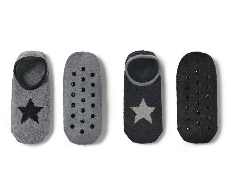 Tchibo - 2 Paar Hausschuhsocken - Damen - Gr. 35-38 - silber