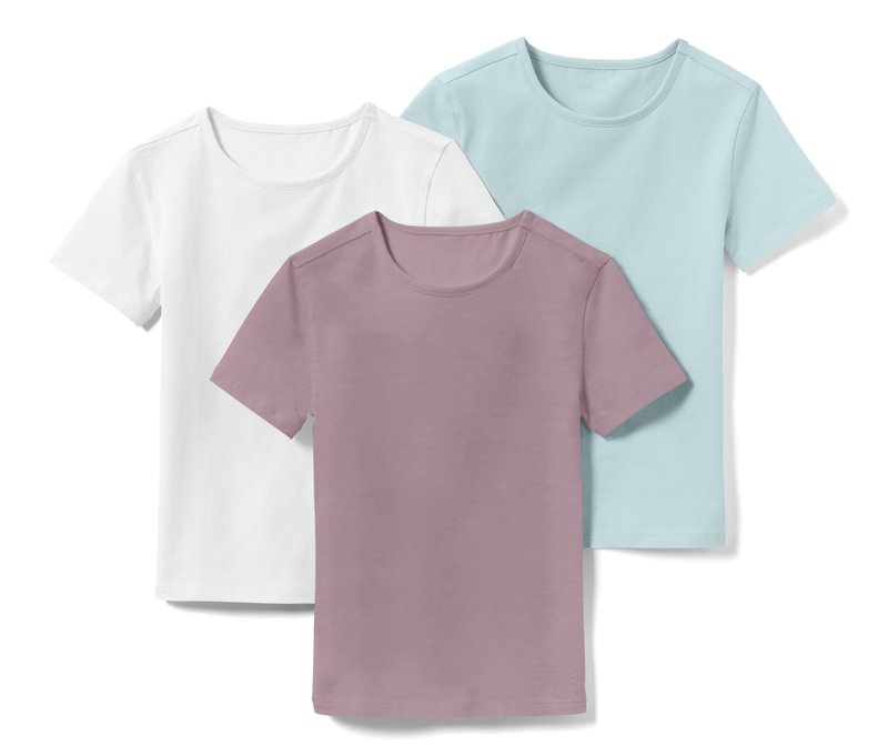 Tchibo - 3 Kinder-T-Shirts - Mädchen - Gr. 158/164 - hellblau