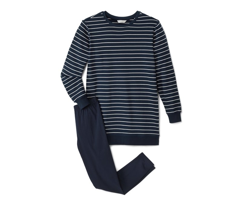 Tchibo - Leggings-Pyjama - Damen - Gr. L - dunkelblau/gestreift