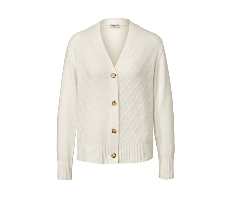 Tchibo - Cardigan mit Strickstruktur - Damen - Gr. L - creme