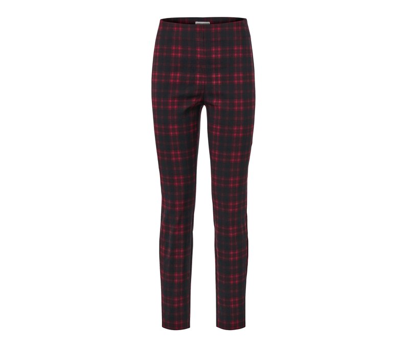 Tchibo - Karierte Stretchhose - Damen - Gr. 52 - dunkelrot/kariert