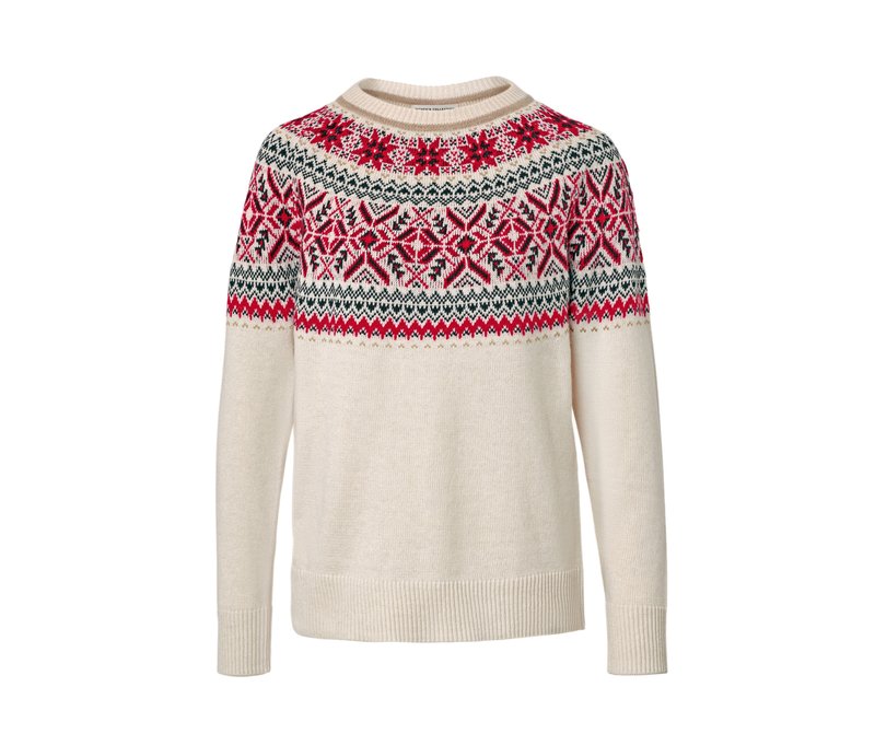 Tchibo - Norweger-Strickpullover - Damen - Gr. M - creme/jacquard