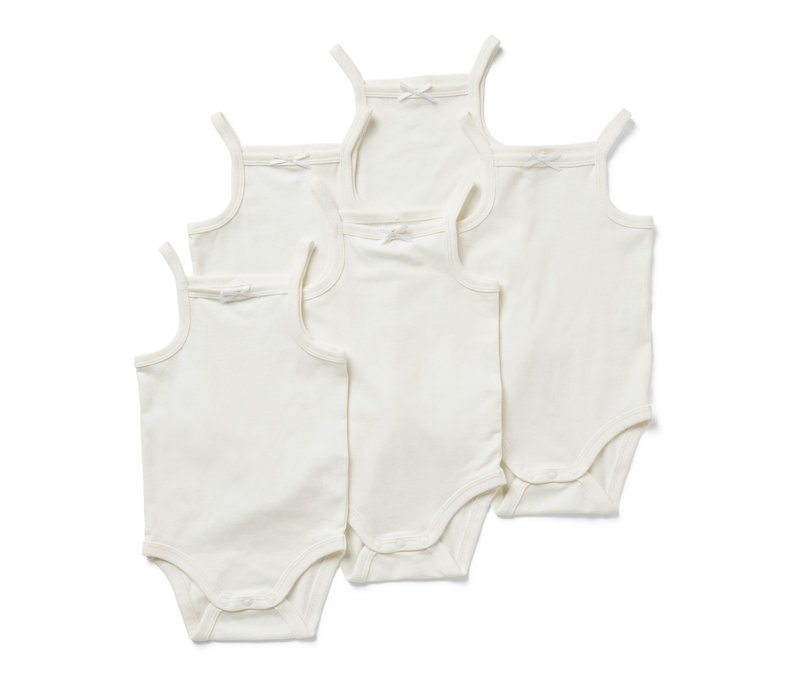Tchibo - 5 Baby-Bodys - Newborn - Gr. 50/56 - creme
