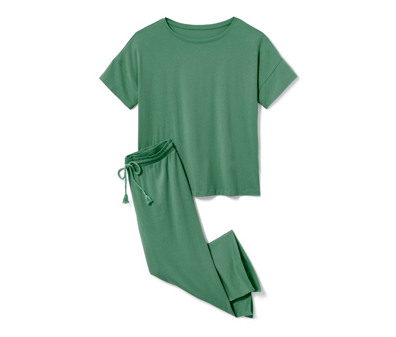 Tchibo - 3/4-Pyjama-Set - Damen - Gr. XL - grün