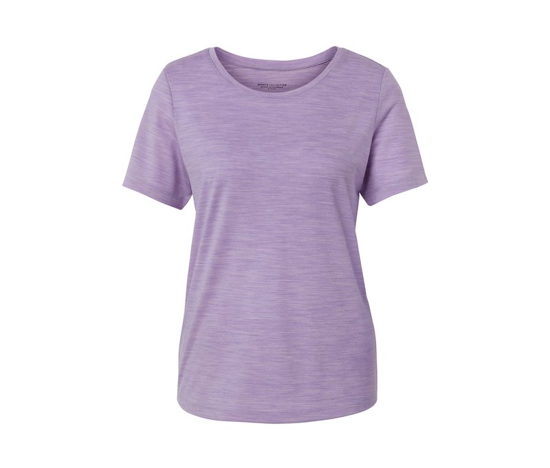 Tchibo - T-Shirt mit Merinowolle - Damen - Gr. S - lila