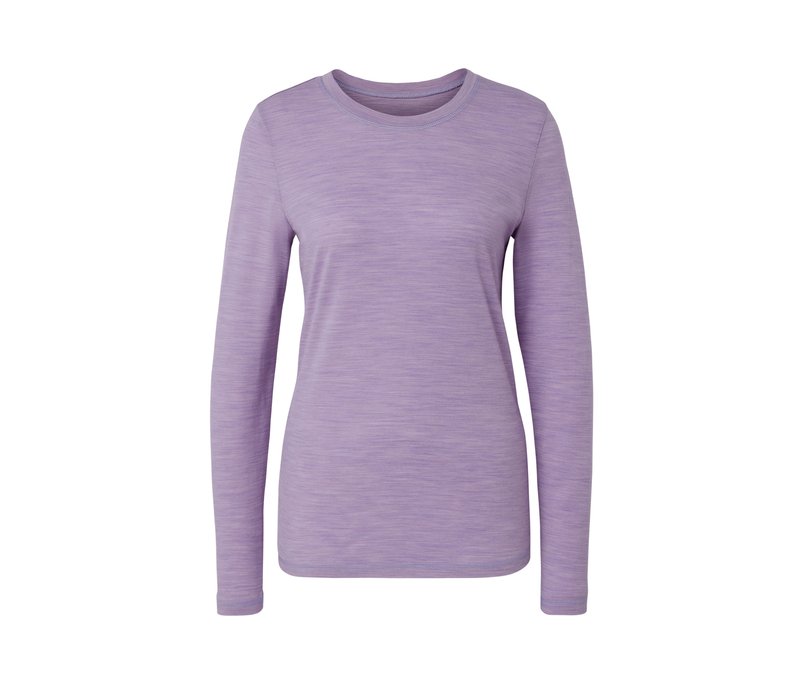 Tchibo - Langarmshirt mit Merinowolle - Damen - Gr. XL - lila