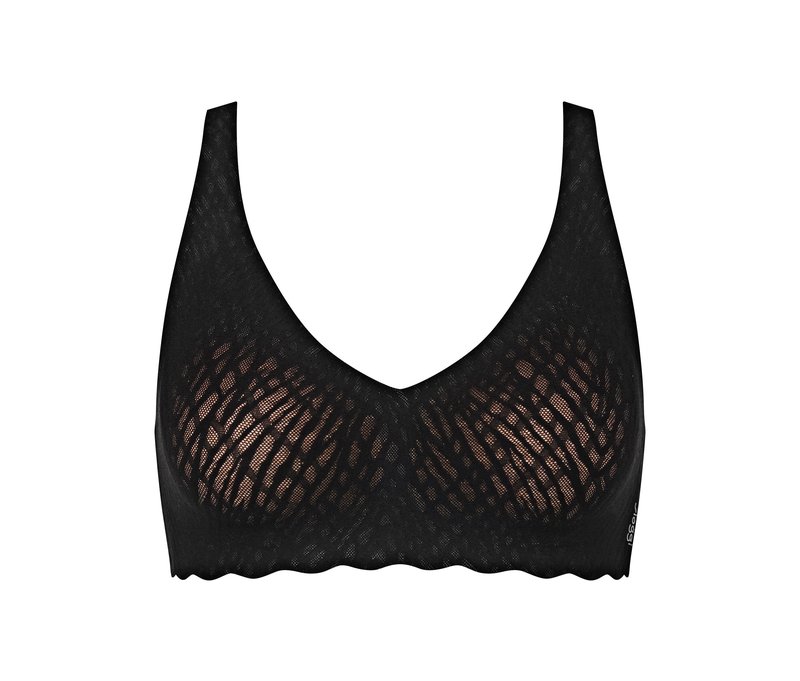 sloggi Zero Feel Bliss Soft bra - Damen - Gr. XL - schwarz/jacquard