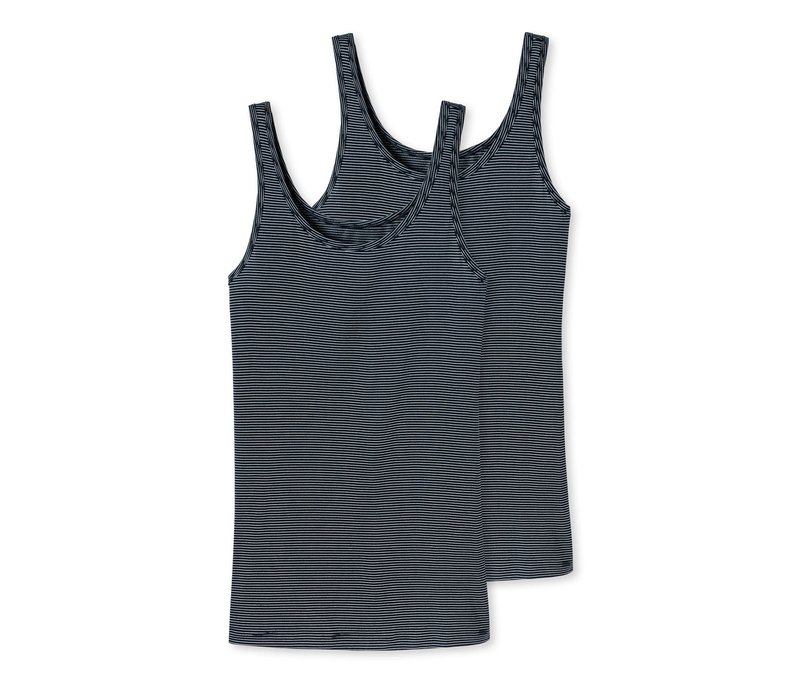 2 Schiesser Trägertops mit Modal - Damen - Gr. 38 - dunkelblau