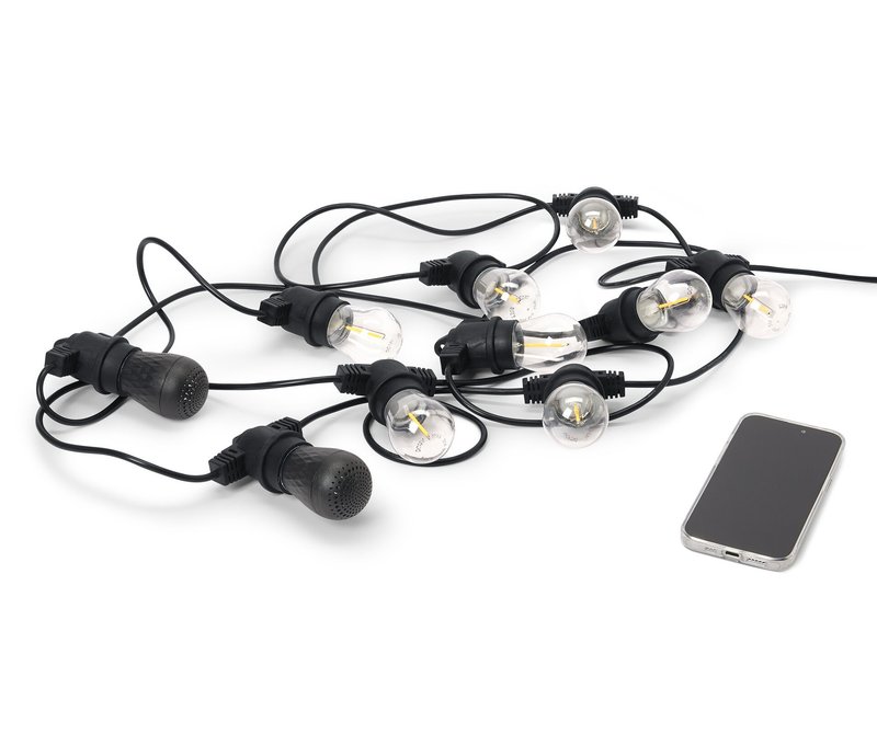 Tchibo - LED-Outdoor-Lichterkette mit 2 Bluetooth®-Lautsprechern - schwarz