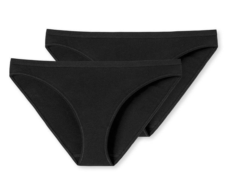 2 Schiesser Minislips mit Bio-Baumwolle - Damen - Gr. 38 - schwarz