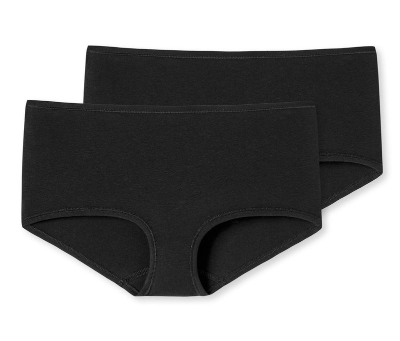 2 Schiesser Shorts mit Bio-Baumwolle - Damen - Gr. 40 - schwarz