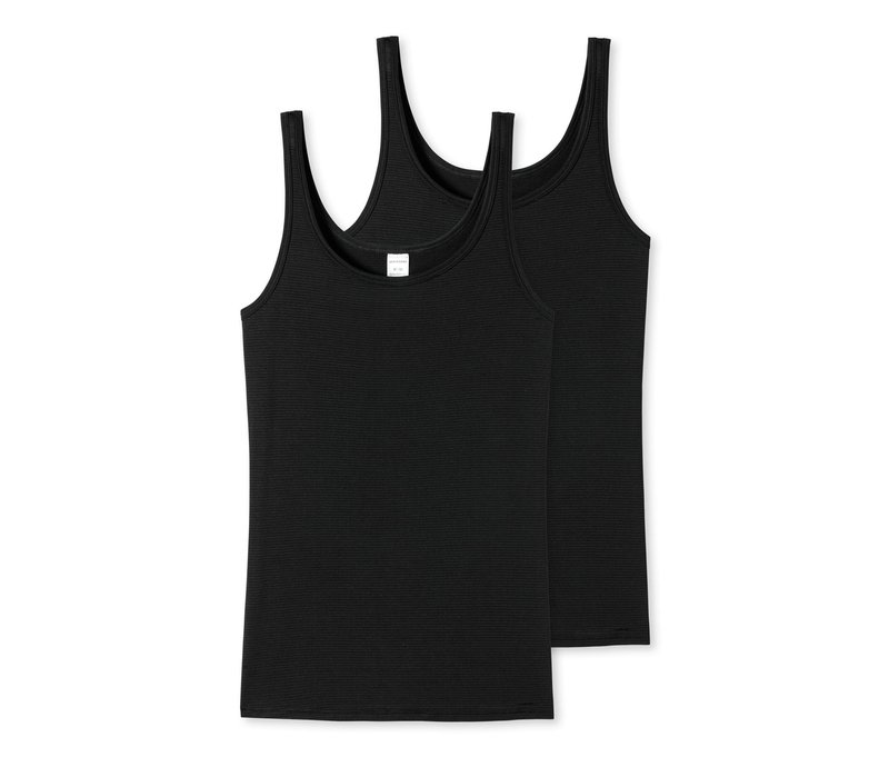 2 Schiesser Trägertops mit Modal - Damen - Gr. 42 - schwarz