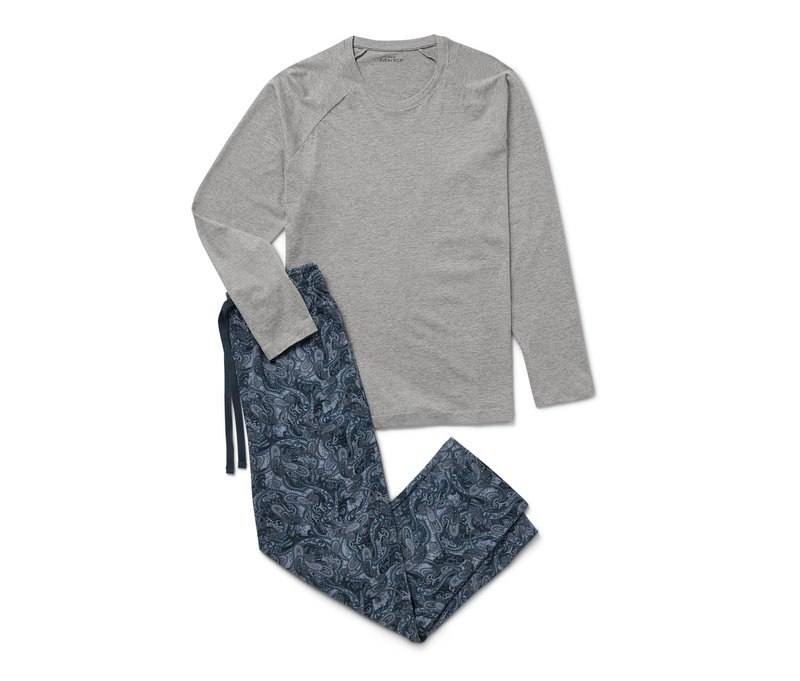 Tchibo - Pyjama-Set - Herren - Gr. M - dunkelblau/paisley