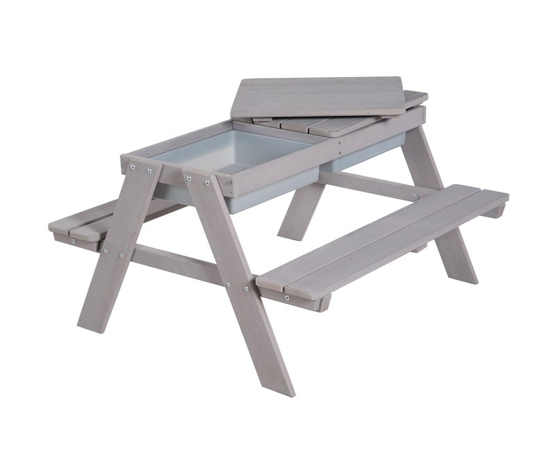 roba Kinder-Outdoor-Sitzgruppe »Picknick for 4« - 89x85,5x50cm - grau - Holz / Kunststoff