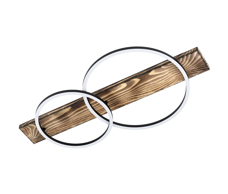 Eglo 2er-LED-Deckenleuchte »Boyal« - 78x40x9cm - schwarz - Holz / Stahl / Kunststoff