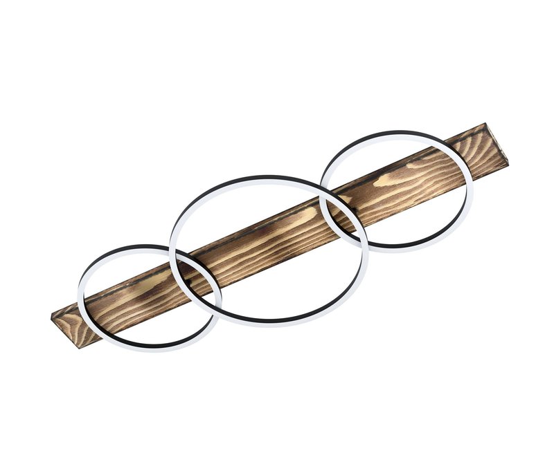 Eglo 3er-LED-Deckenleuchte »Boyal« - 101x40x9,5cm - schwarz - Holz / Stahl / Kunststoff