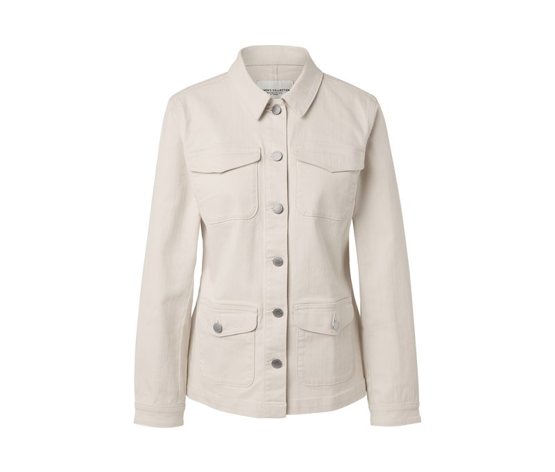 Tchibo - Jeansjacke mit Cargo-Taschen - Damen - Gr. 40 - creme