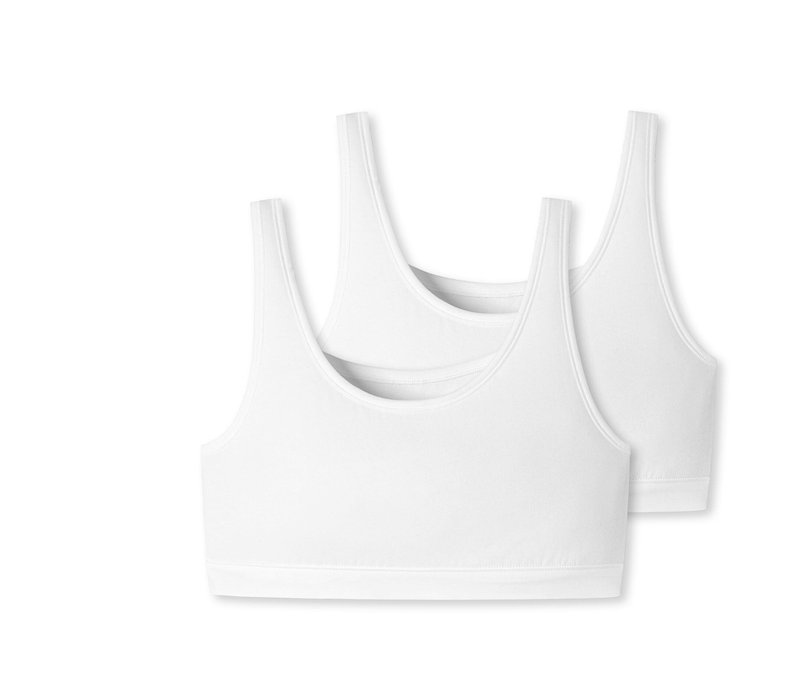 2 Schiesser Bustiers mit Bio-Baumwolle - Damen - Gr. 40 - weiß