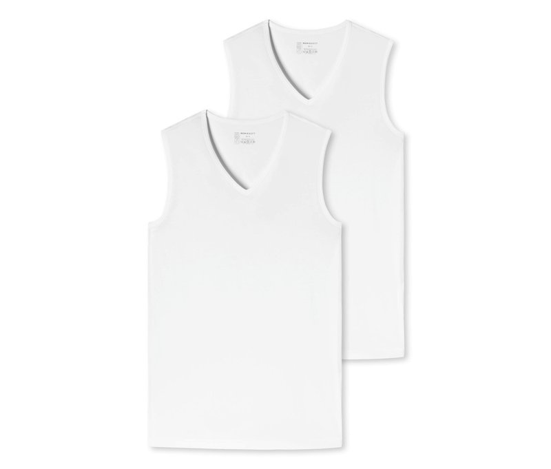 2 Schiesser Tanktops mit Bio-Baumwolle - Herren - Gr. M/5 - weiß