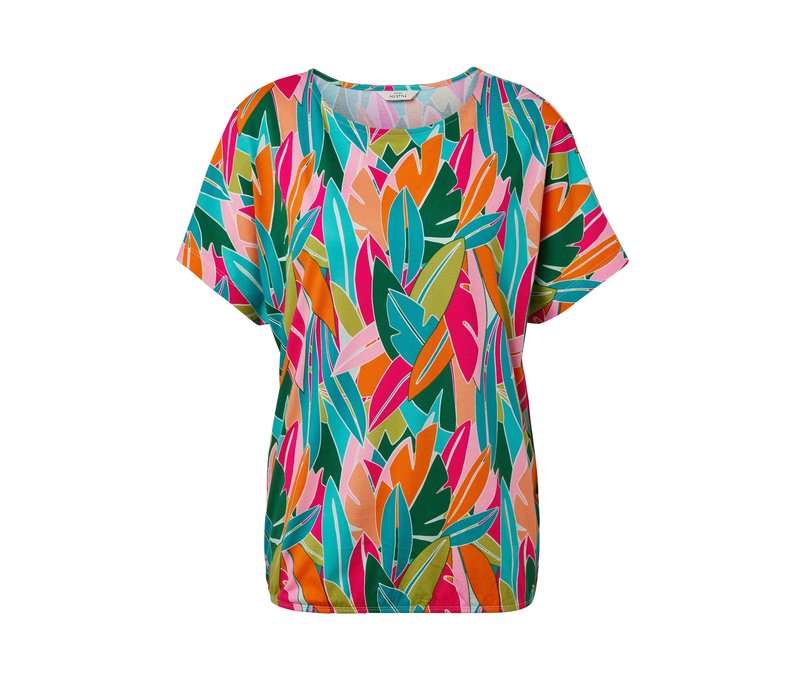 Tchibo - Überschnittenes Blusenshirt - Damen - Gr. XXL - mehrfarbig/print