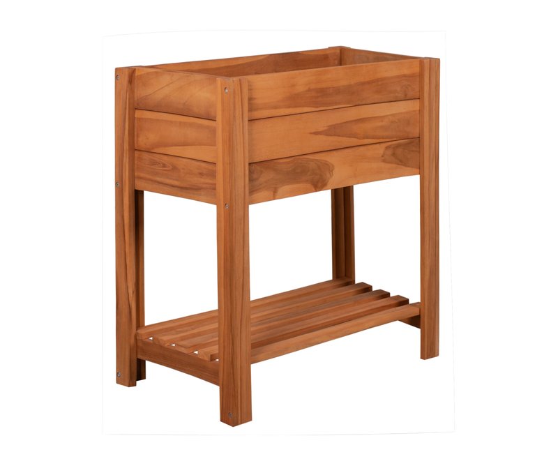 deVries Teak-Hochbeet - 78x58x78cm - naturfarben - Holz