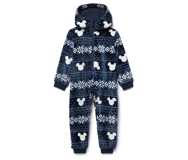 Tchibo - Kinder-Plüsch-Overall »Mickey Mouse« - Herren - Gr. 134/140 - dunkelblau/print