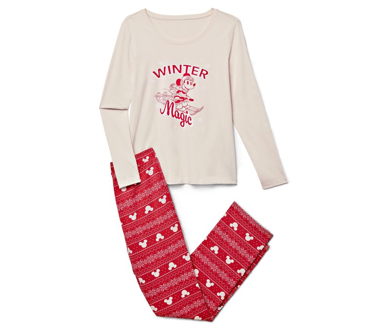 Tchibo - Pyjama »Mickey and Friends« - Damen - Gr. L - creme