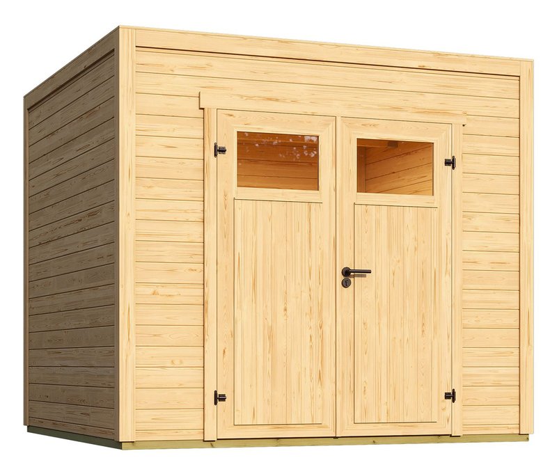 Weka Gerätehaus »Nika« - 250x200x228cm - naturfarben - Fichtenholz / Holz / Glas