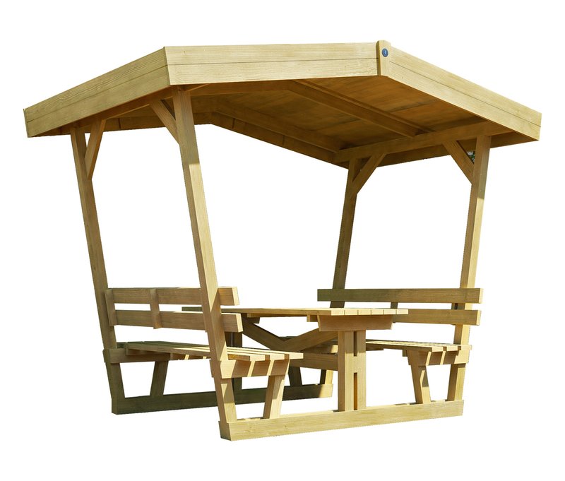 Weka Sitzlaube »Wörthersee« - 300x203x238cm - grau - Holz / Polyester / Baumwolle