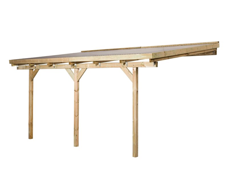 Weka Terrassenüberdachung - 424x257x266cm - naturfarben - Holz / Stahl
