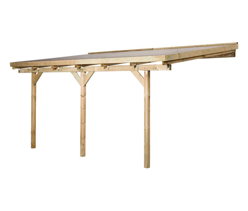 Weka Terrassenüberdachung - 514x306x271cm - naturfarben - Holz / Stahl