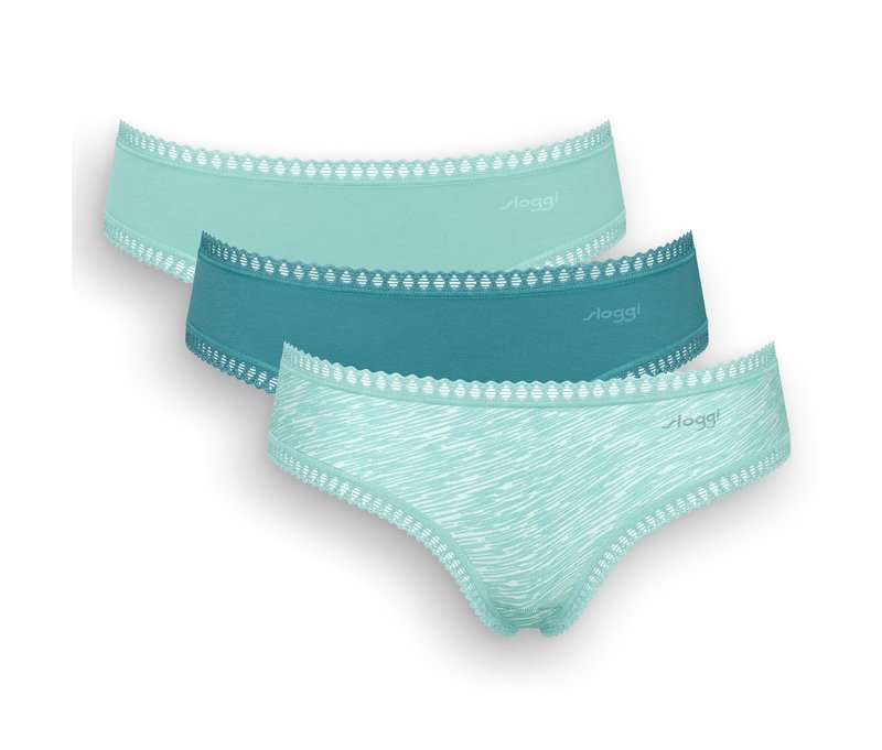 sloggi GO Crush Hipster C3P - Damen - Gr. XL - türkis