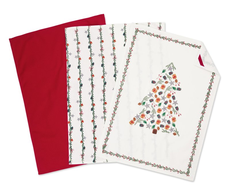 Tchibo - 3 Geschirrtücher - weiß