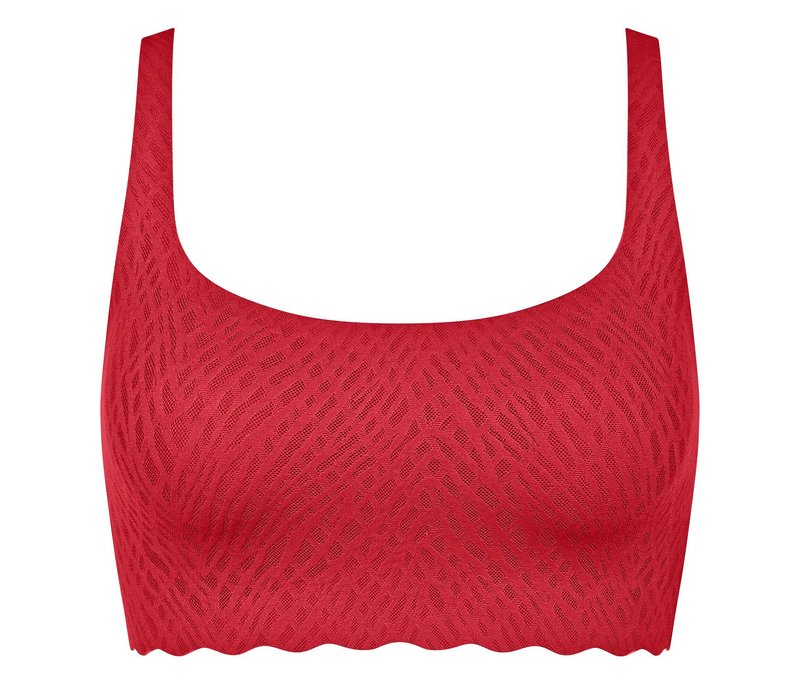 sloggi Zero Feel Bliss Festive Top - Damen - Gr. M - rot/jacquard