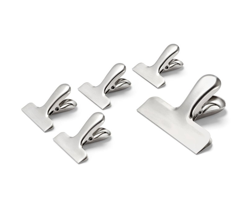 Tchibo - 5 Edelstahl- Aromaclips - silber